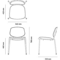 Pandora Steel Chair Oiled Oak/Black Legs