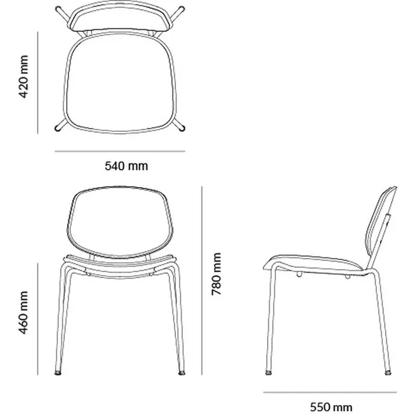 Pandora Steel Chair Oiled Oak/Black Legs