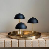 Along Mini draagbare tafellamp LED, set van 3 stuks met dienblad, zwart/messing