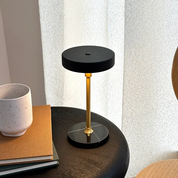 Moonlight Mini Portable Table Lamp LED Black/Marble/Brass