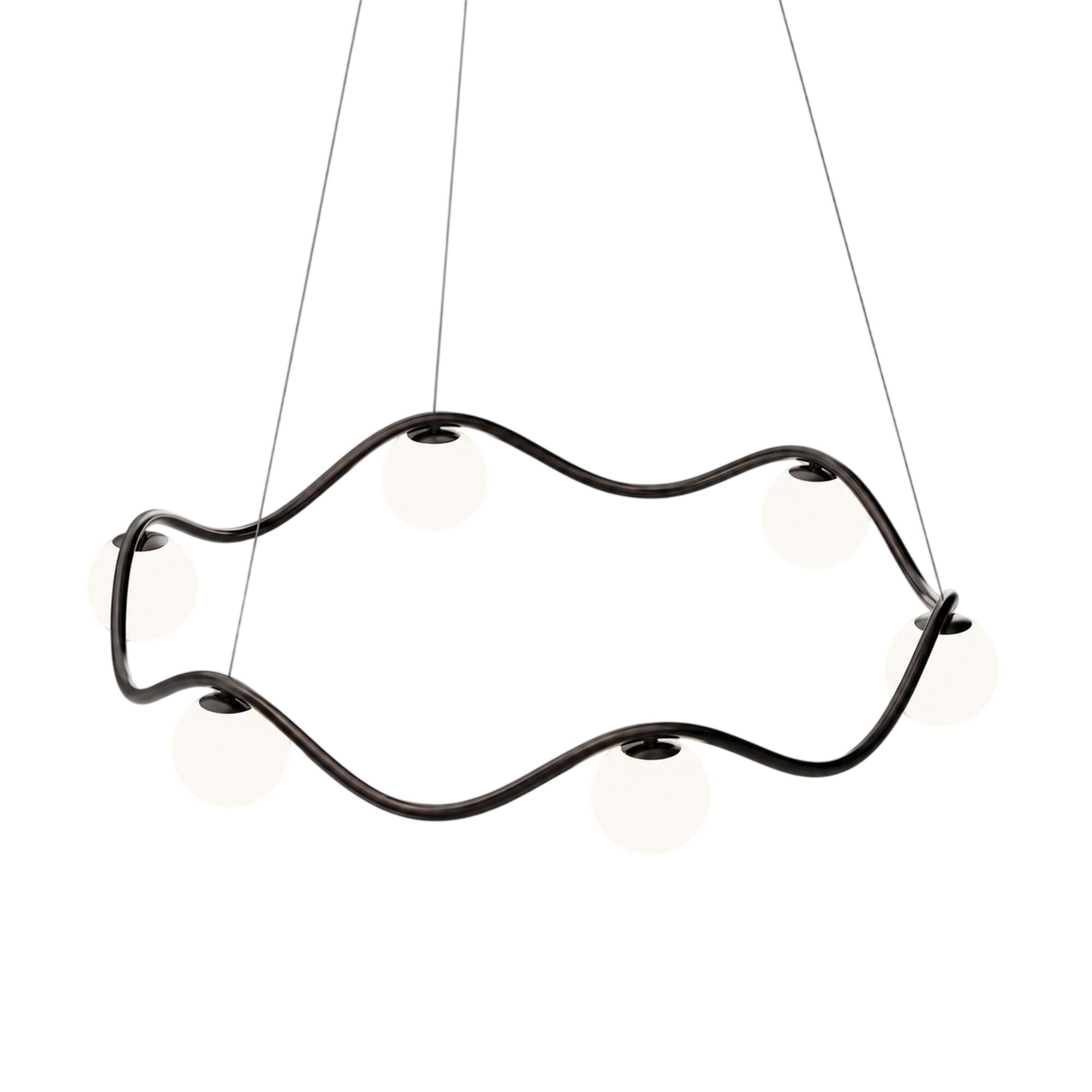 Circle of Life Chandelier Ø91cm/Ø11cm Globes Opal Glass/Burnished Brass