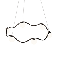 Circle of Life Chandelier Ø91cm/Ø11cm Globes Opalglas/Messing med Bruneret Finish