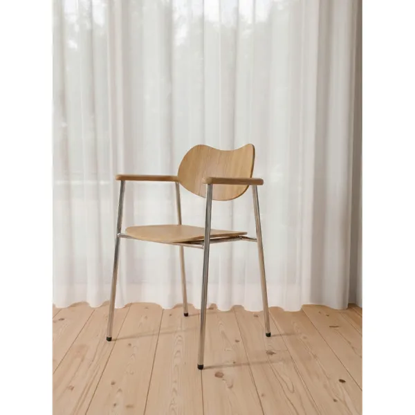 Regatta Steel Chair Oiled Oak/Black Legs
