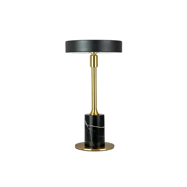Starlight Mini draagbare tafellamp, zwart marmer/messing