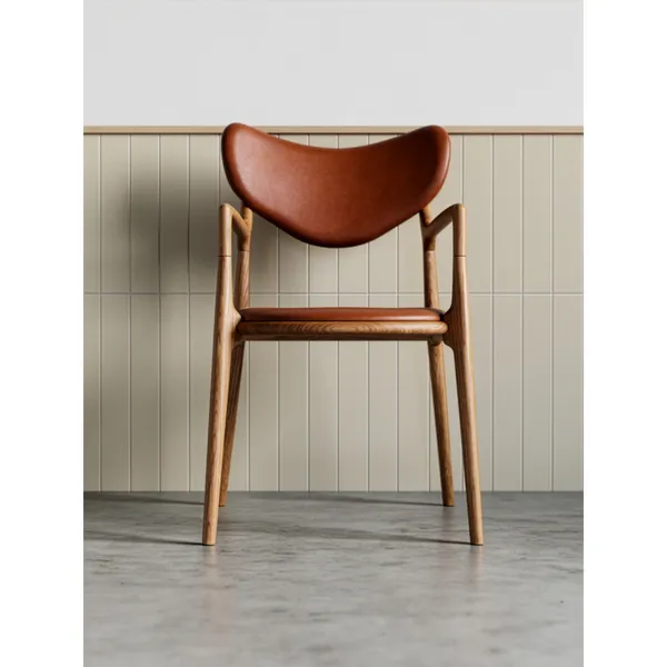 Salon Dining Chair Upholstered Oiled Oak/Calvados Leather