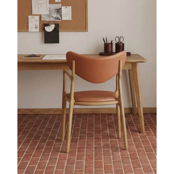 Salon Dining Chair Upholstered Oiled Oak/Calvados Leather