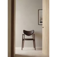 Salon Dining Chair Upholstered Oiled Oak/ Black Leather