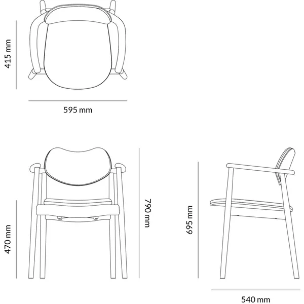 Regatta Steel Chair Smoked Oak/Black Legs