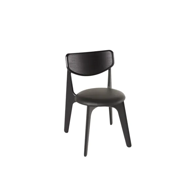Slab Dining Chair Upholstered Black