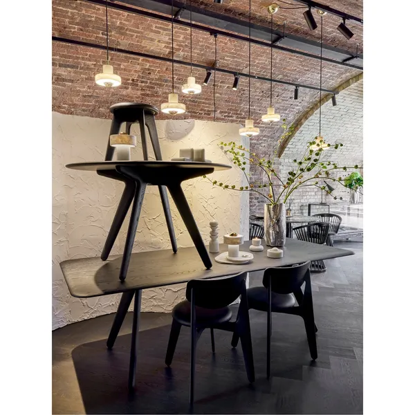Slab Dining Table L200 Black/Brass