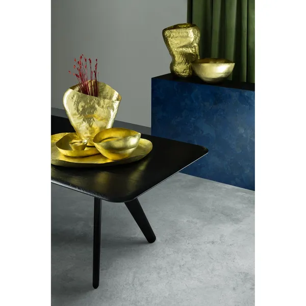Slab Dining Table L200 Black/Brass