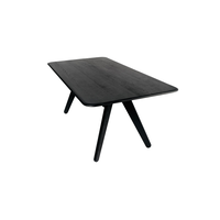 Slab Dining Table L200 Black/Brass
