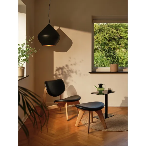 Slab Lounge Chair Natural/Black Leather
