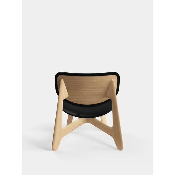 Slab Lounge Chair Natural/Black Leather
