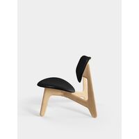 Slab Lounge Chair Natural/Black Leather