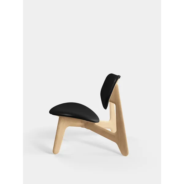 Slab Lounge Chair Natural/Black Leather