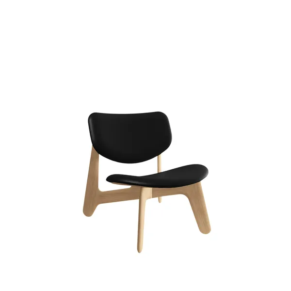 Slab Lounge Chair Natural/Black Leather
