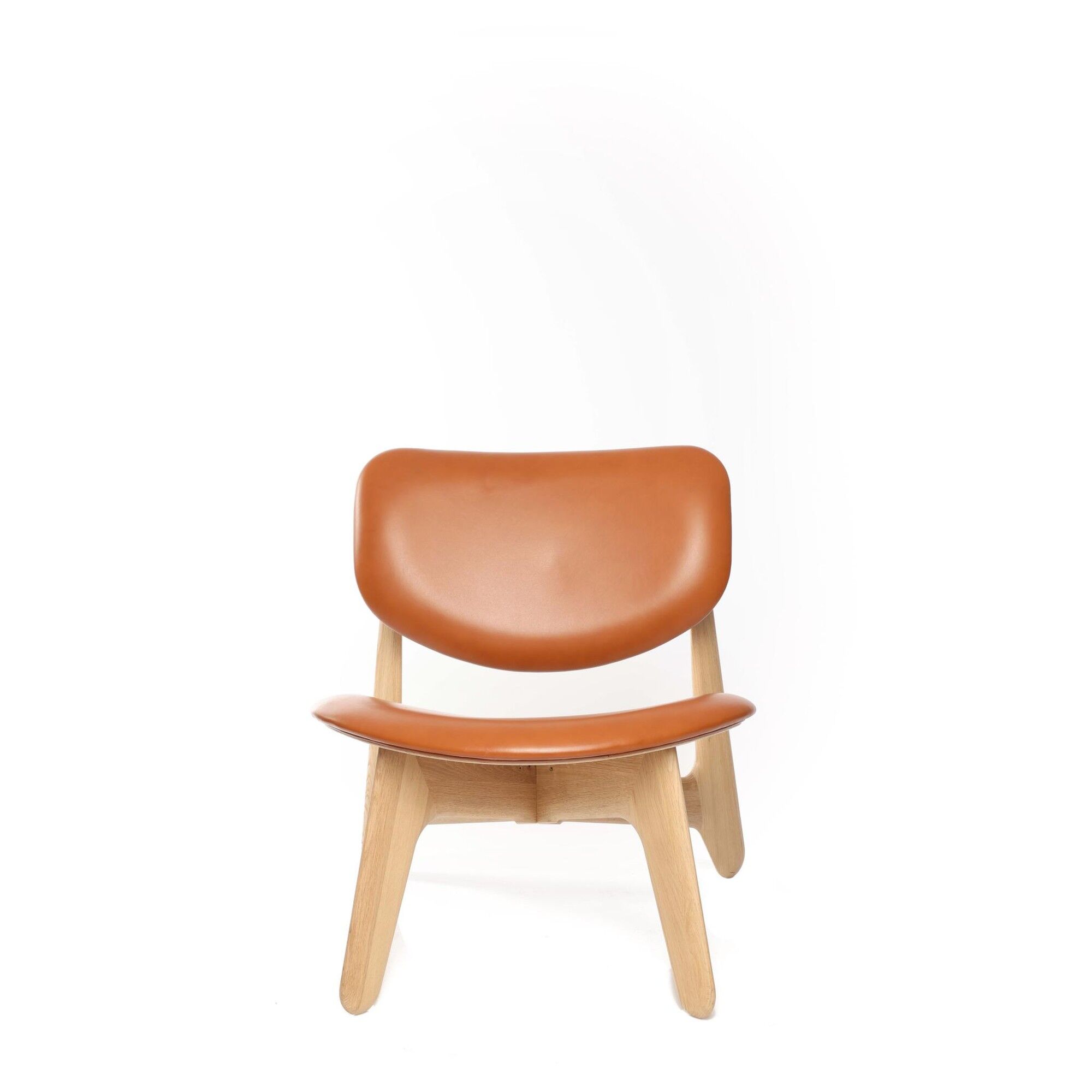 Slab Lounge Chair Natural/Cognac Leather