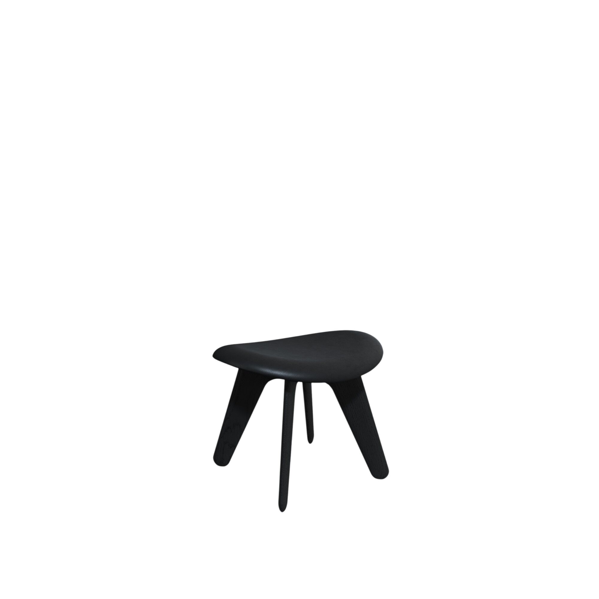 Slab ottoman svart/svart skinn