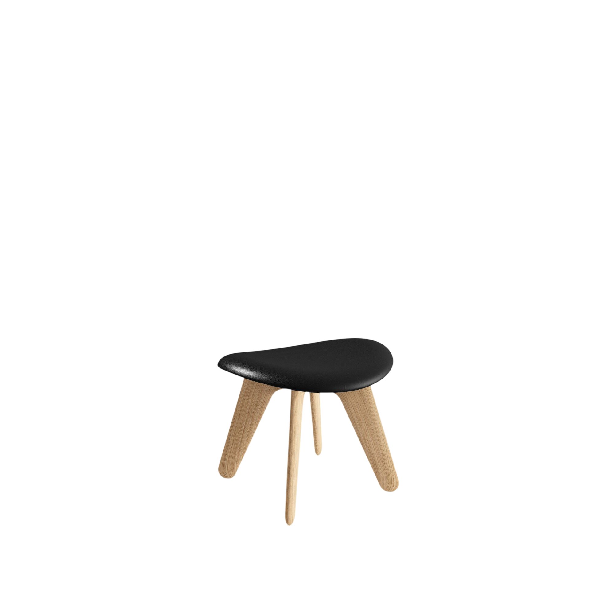 Slab Ottoman Natural/Svart lær