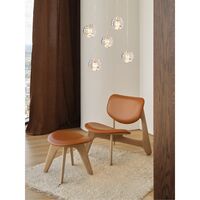 Slab Ottoman Natural/Cognac Leather