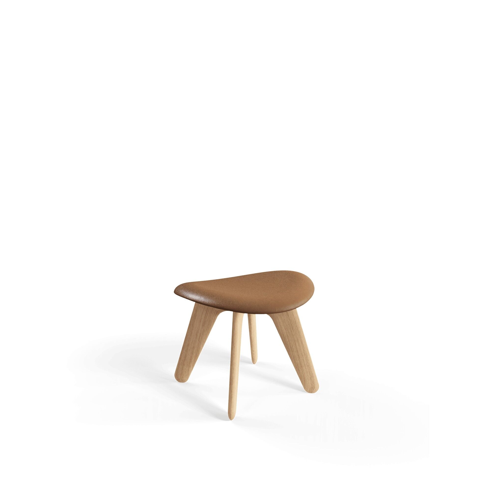 Slab Ottoman Natural/Cognac-skinn