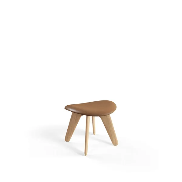 Slab Ottoman Natural/Cognac Leather
