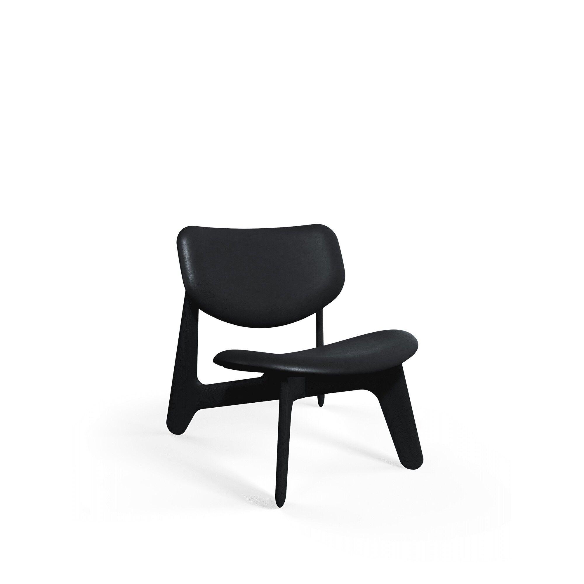 Slab loungestol Svart/Svart skinn