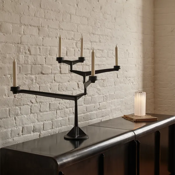 Spin Candle Holder Black