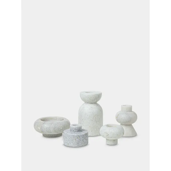Stone Stacking Candle Holder White
