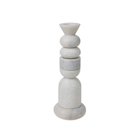 Stone Stacking Candle Holder White