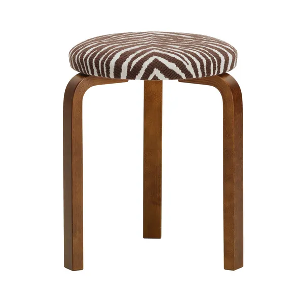 60 Tabouret Teinté Noyer/Marron/Blanc