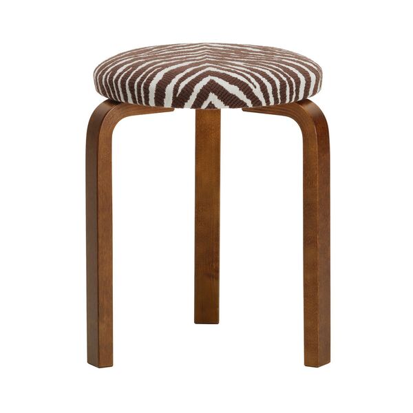 60 Tabouret Teinté Noyer/Marron/Blanc