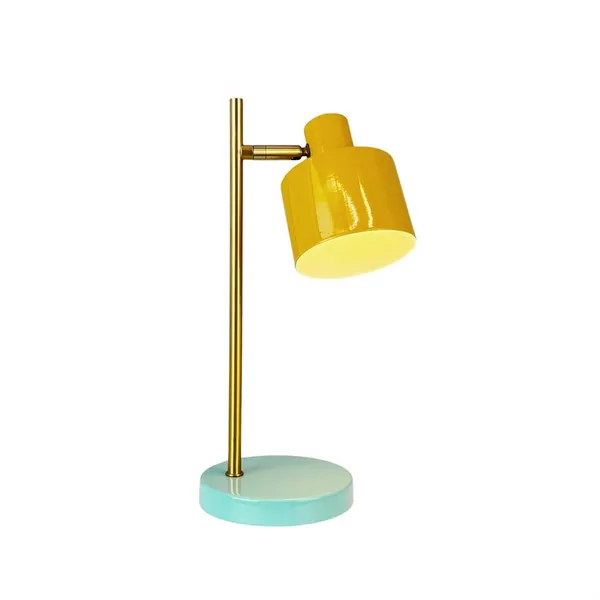 Ocean Mini bærbar bordlampe LED, karry/turkis/messing