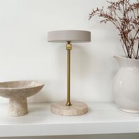 Moonlight Lámpara de mesa portátil LED Beige/Travertino/Latón