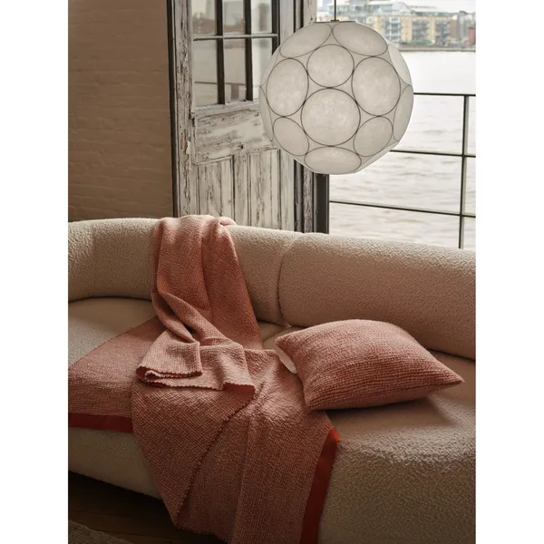Thread Cushion 50x50 cm Orange/White