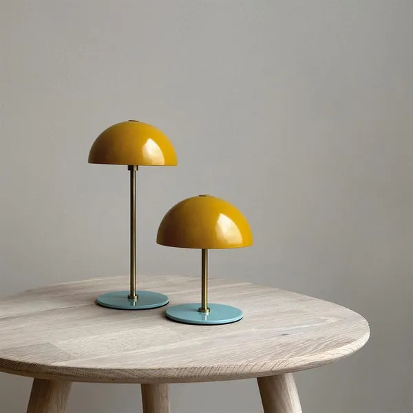 Along Mini Portable Table Lamp LED Set 2 pcs Curry/Turquoise/Brass