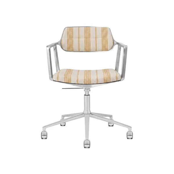 453+ Mesura Edition Swivel Chair With Castors Polished/Striped