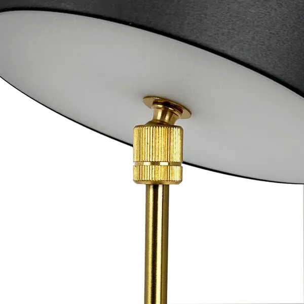 Lámpara de mesa portátil Moonlight LED en negro, mármol y latón