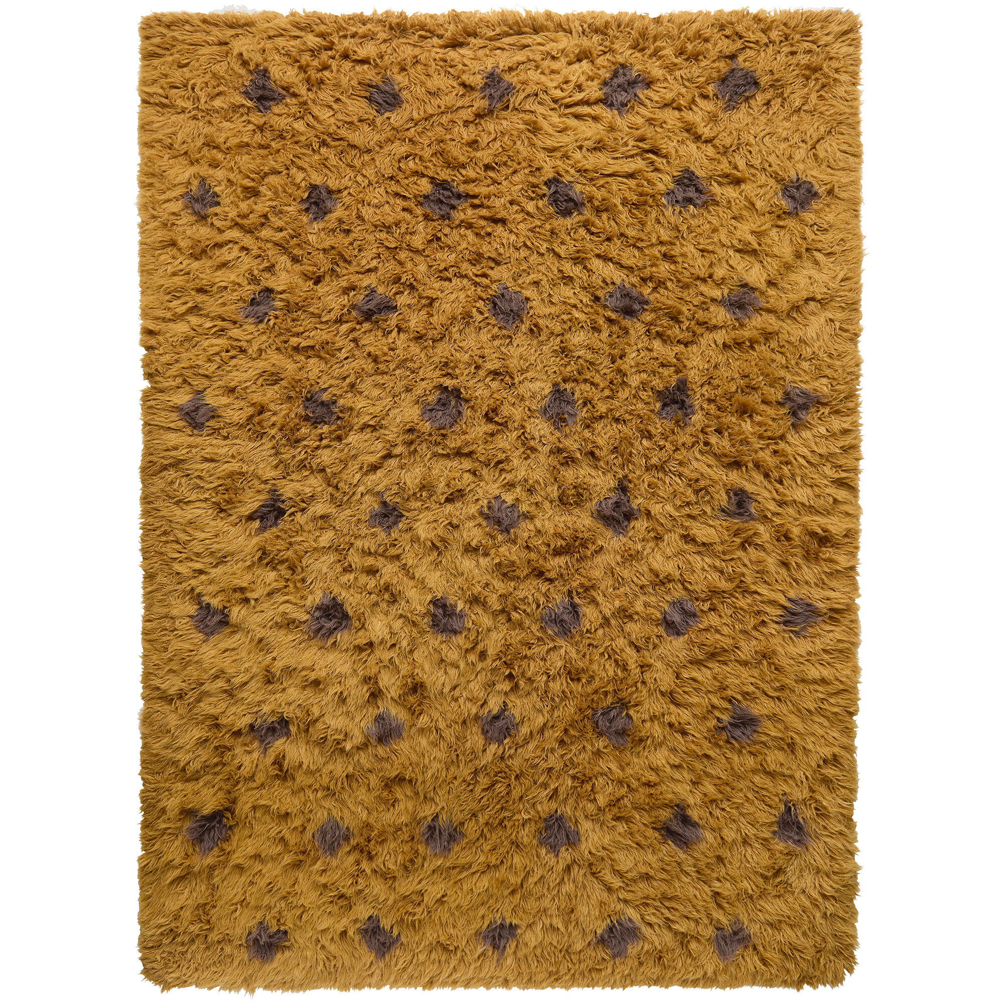 Shaggy Dott Tapis 250x350 Moutarde