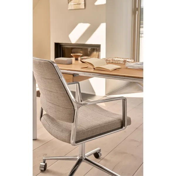 Vipp 455 Silla giratoria con ruedas, pulida/Tide
