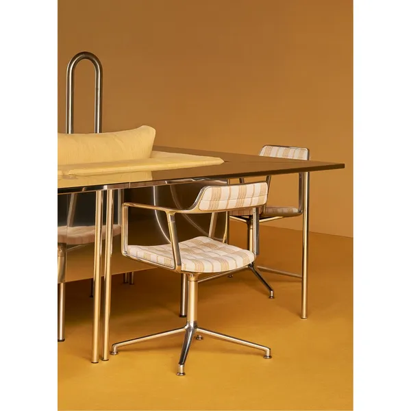 452 Mesura Edition Swivel Chair With Gliders Polished/Striped