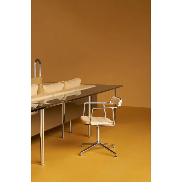 452 Mesura Edition Swivel Chair With Gliders Polished/Striped