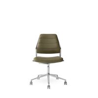 Vipp 454+ Swivel Chair With Castors Polished/Bosco Leather