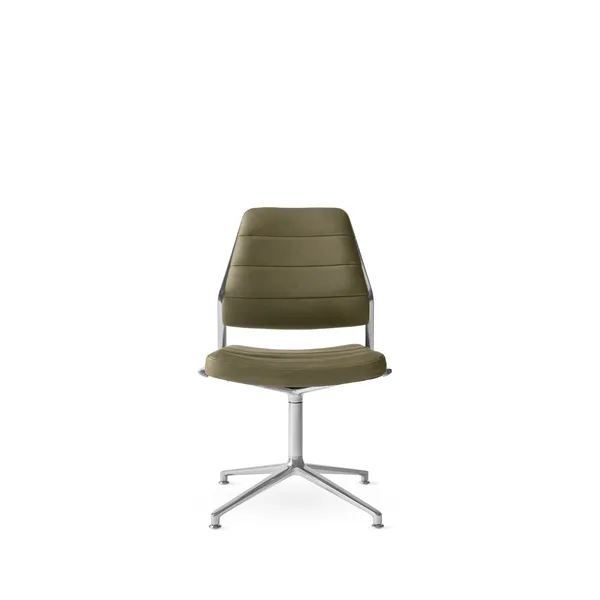 Vipp 454 Chaise Pivotante Avec Patins Poli/Cuir Bosco