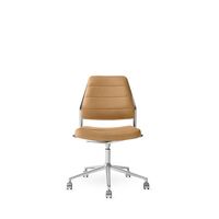 Vipp 454+ Swivel Chair With Castors Polished/Camel Leather