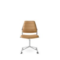Vipp 454 Swivel Chair With Castors Polished/Camel Leather