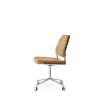 Vipp 454 Swivel Chair With Castors Polished/Camel Leather