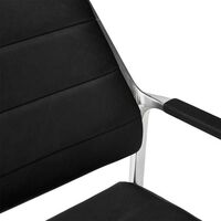 Vipp 455 Drehstuhl mit Rollen Poliert/Schwarzes Leder