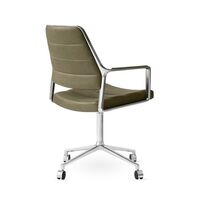 Vipp 455 Fauteuil pivotant avec roulettes poli/cuir Bosco